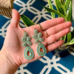 Stella & Dot Capri Turquoise Chandelier Earrings